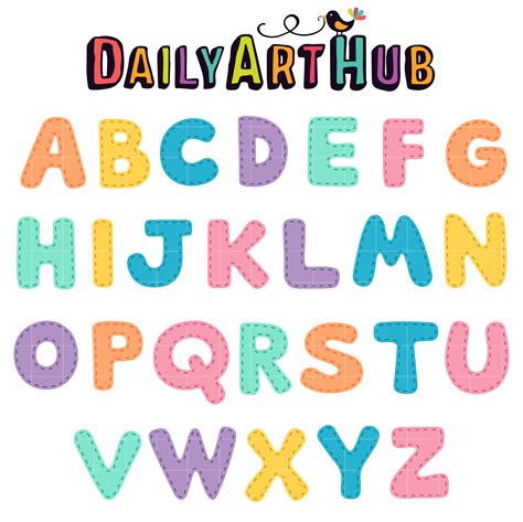 Baby Stitched Alphabet Clip Art Set Daily Art Hub Free Clip Art
