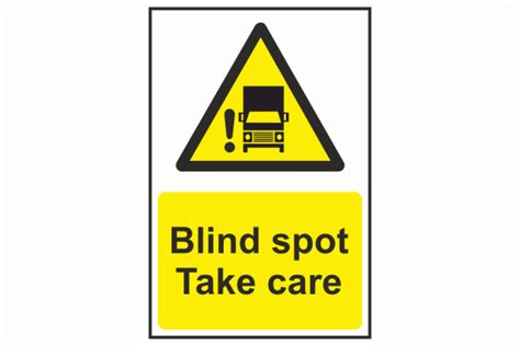 Blind Spot Take Care Safety Sign Portrait
