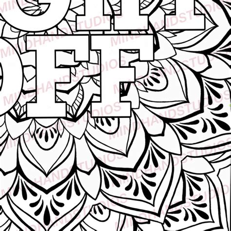 Coloring Page Fuck Right Off Sassy Coloring Page Print Etsy Australia