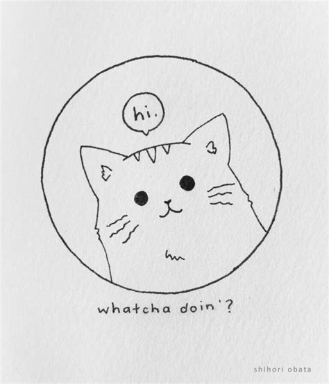 30 Easy Circle Drawing Ideas Simple Cat Drawing Circle Drawing Cute