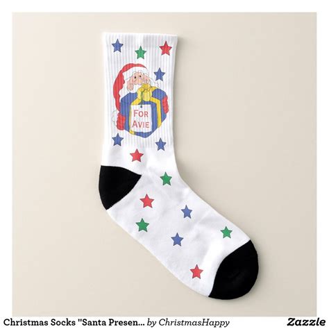 Christmas Socks Santa Present Personalize Christmas Socks Christmas