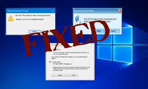 The Modem Or Other Connecting Device Has Reported An Error Windows