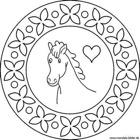 Mandala vorlage für kinder mit feen und elfen. Pferd - Mandala Vorlagen als Malvorlage für Kinder