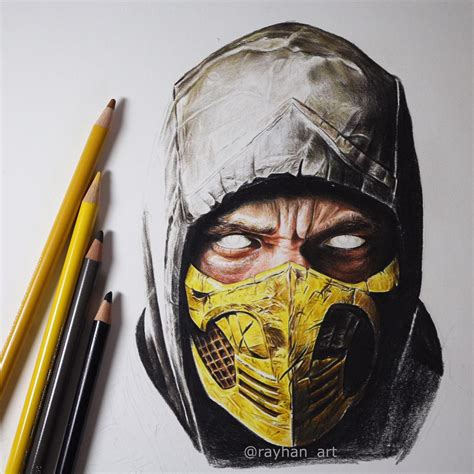 Rayhan on Twitter: "Scorpion drawing done using only colour pencils. My