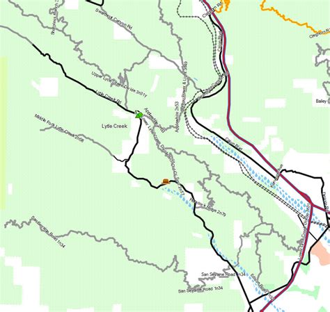 San Bernardino Nf Lytle Creek California Trail Map
