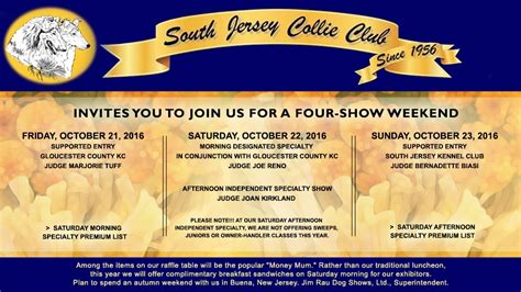 South Jersey Collie Club 2016 Specialty Shows