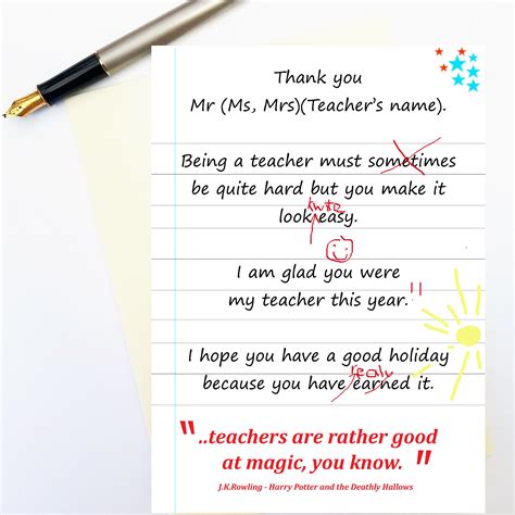 Teacher Thank You Card Personalised Teacher Card Custom Made Etsy In