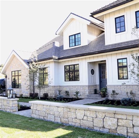 White And Stone Exterior By Mcewan Custom Homes House Exterior