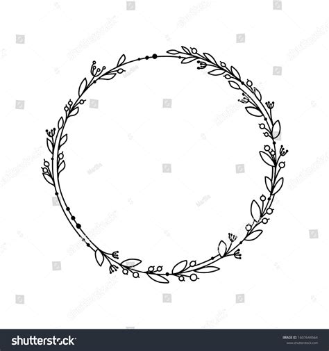 Handdrawn Floral Frame Beautiful Stylish Element Stock Vector Royalty