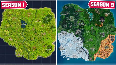 The map is from official fortnite source, the poi names has been added by me 100%. Evolution of the Fortnite Map! (Season 1 - Season 9) - YouTube