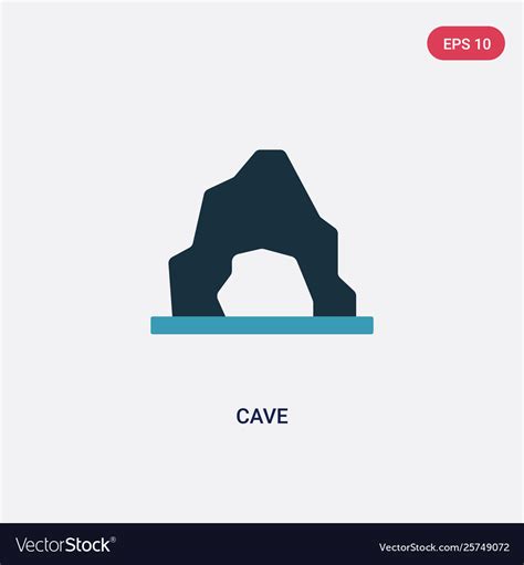 Two Color Cave Icon From Stone Age Concept Vector Image