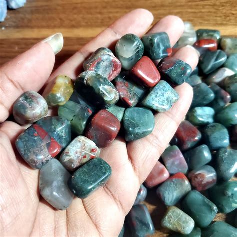 African Bloodstone Tumbled Stones Strength Determination Etsy