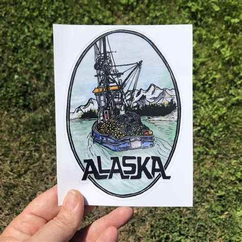 Alaska Sticker Alaska Painting Stickers Wild Alaskan