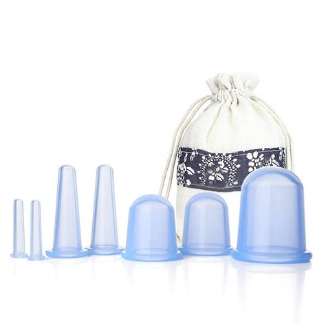 Buy Facial Cupping Set Silicone Cupping Therapy Sets 7pcs Anti Cellulite Cup Vacuum Suction