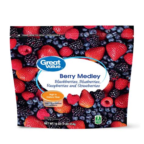 Great Value Frozen Whole Berry Medley 16 Oz