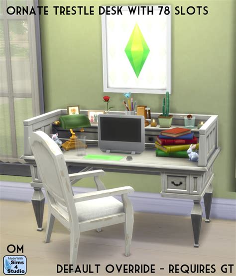 The Sims 4 Orangemittens Ep02 Get Together Ornate Trestle Desk With