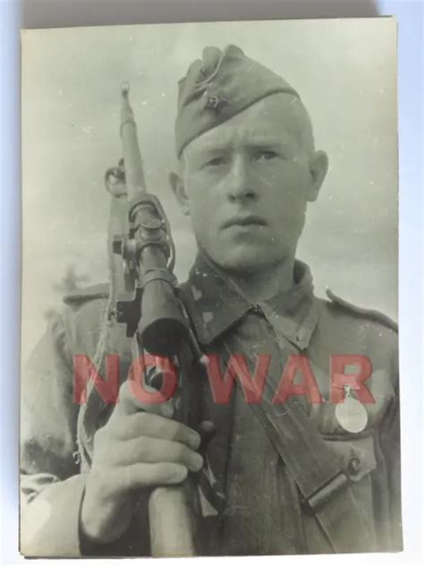 Wwii Original War Photo Soviet Soldiers Sniper Sharpshooter In Action