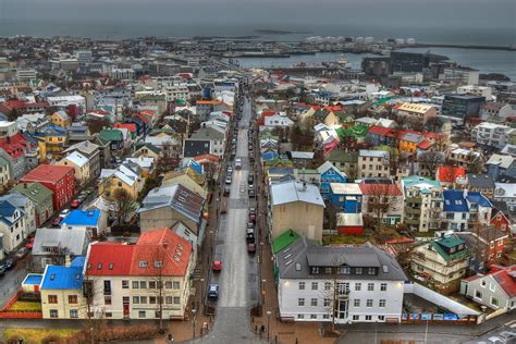 Downtown Reykjavik Iceland View From The Top Of The Hallg Flickr