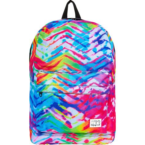 Spiral Multi Tie Dye Printed Backpack Tie Dye Print Backpacks Bags