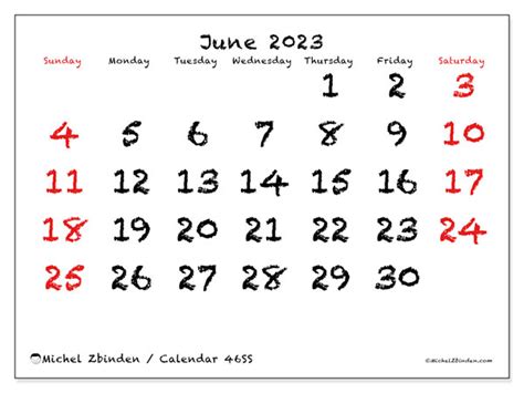 June Printable Calendars Michel Zbinden US 45864 Hot Sex Picture
