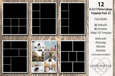 8 5x11 photo album template pack 2 ~ templates on creative market