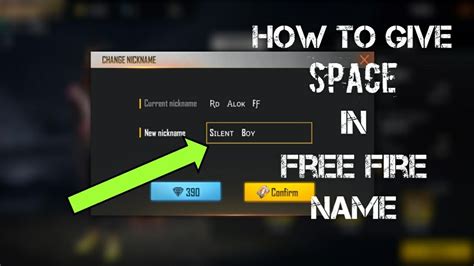 Free fire name change step 4; How To Give Space In Free Fire Name 🤔🤔 || Free Fire Name ...
