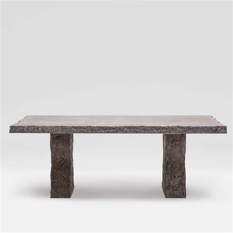 Faux Bois Outdoor Concrete Dining Table Mecox Gardens