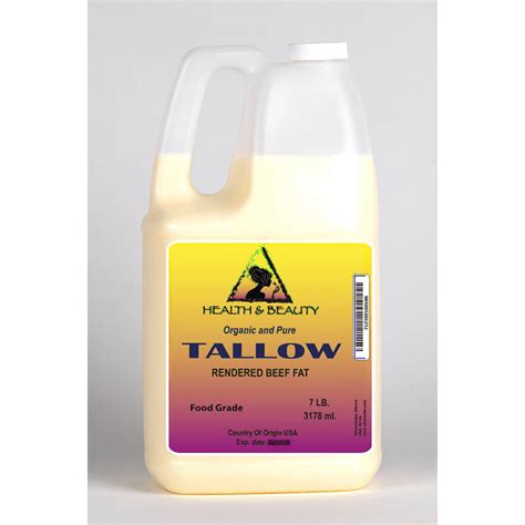 Tallow Organic Grass Fed Rendered Beef Fat 100 Pure 7 Lb