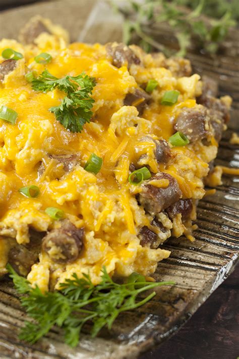 Sausage Egg And Cheese Scramble Wishes And Dishes
