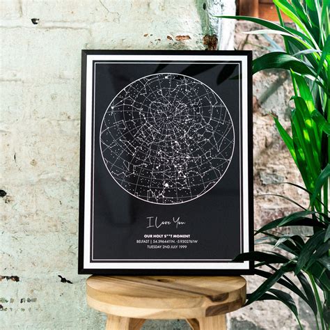 Personalised Star Map Framed Print 100 Accurate Custom Etsy