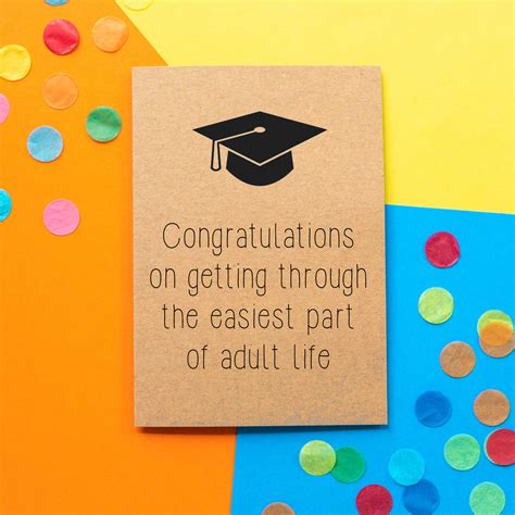 Easiest Part Of Adult Life Funny Graduation Card By Bettie Confetti