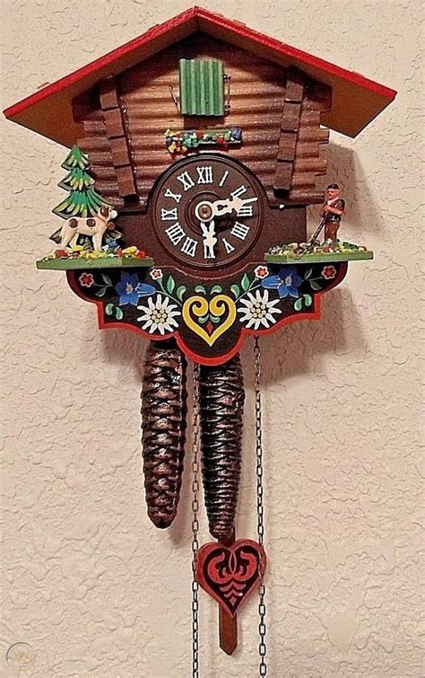 Vintage R Lotscher Cuckoo Clock Chime Swiss Chalet Made In Switzerland