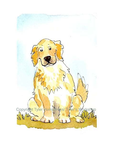 Golden Retriever Kunst Golden Retriever Watercolor Dogs Golden