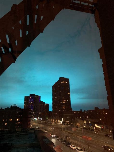 Night Sky In Astoria Queens Turns Bright Blue After Con Ed Explosion