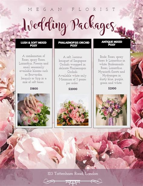 Wedding Service Packages Flyer Custom Design Wedding Planning