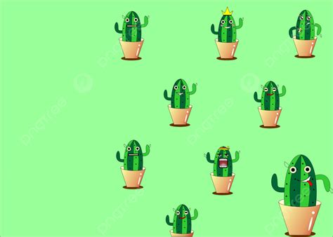 Green Cactus Wallpaper Background Background Cartoon Wallpaper