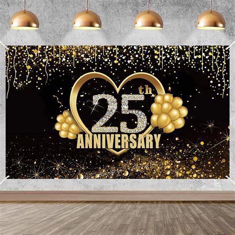 Buy Yoaokiy 25th Anniversary Banner Decorations Extra Large 25 Year