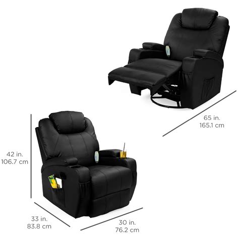 Best Choice Products Executive Faux Leather Swivel Electric Glider Massage Recliner Chair W