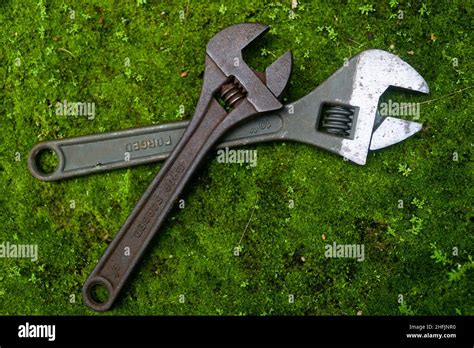 Adjustable Wrench Screw Spanner Stock Photo Alamy