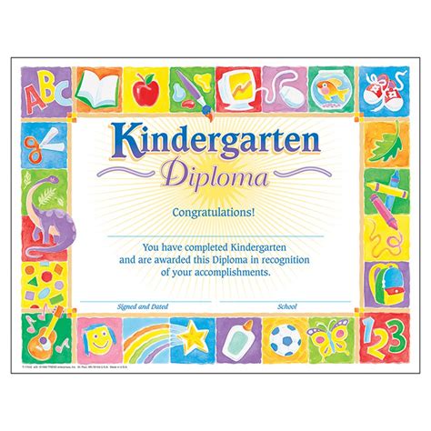 Trend Colorful Classic Certificates Kindergarten Diploma Kindergarten