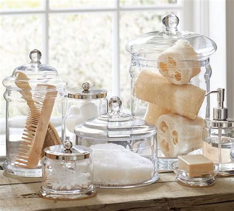 10 apothecary jar arrangements to try in your kitchen or bathroom. How To - Double your storage in a small bathroom