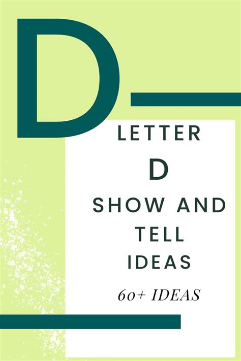 Show And Tell Letter D Over 60 Dynamite Ideas Discover Childhood