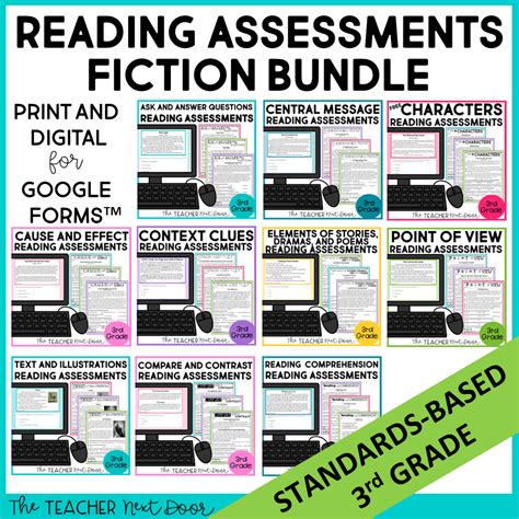 Standards Based Reading Assessments Fiction Bundle 3rd Grade The
