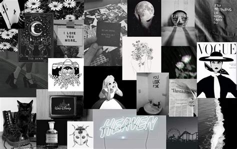 Black And White Aesthetic Collage Wallpaper Laptop Lucas Mafaldo