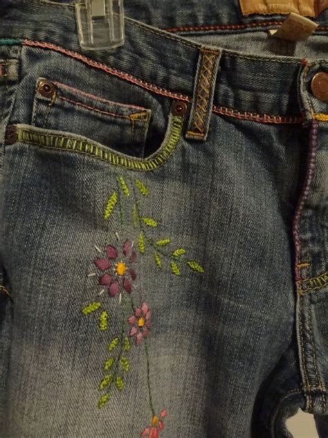 Flower Jeans Denim Embroidery