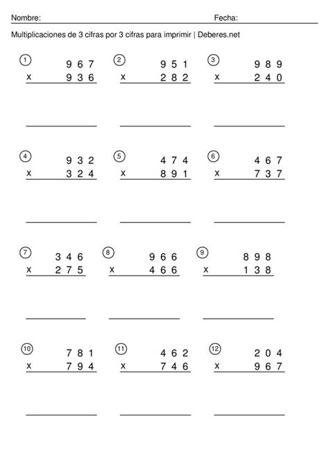 Para ello presentamos una serie de fichas para trabajar la inteligencia emocional en la etapa de secundaria. Multiplicaciones de 3 cifras por 3 cifras para imprimir ...