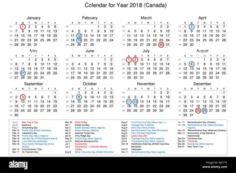 Calendar Of Year 2018 With Public Holidays And Bank Holidays For Stock