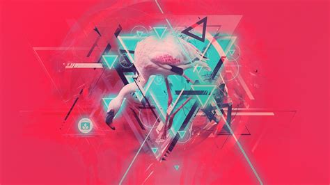 Wallpaper Illustration Digital Art Abstract Flamingos Human Body