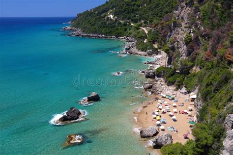 Corfu Greece Myrtiotissa Beach Stock Photo Image Of Mediterranean
