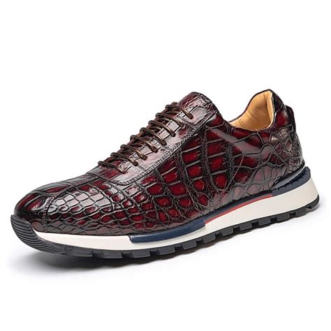Premium Alligator Leather Walking Shoes For Men